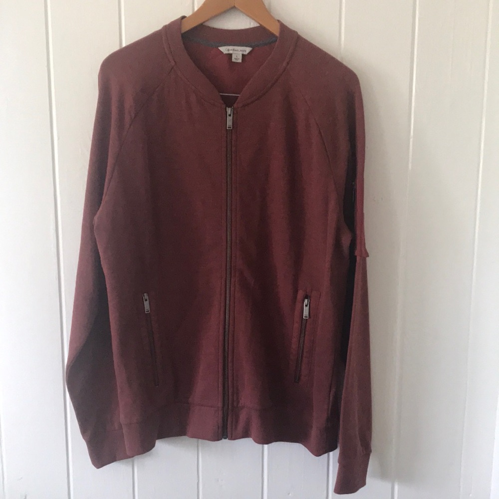 Calvin Klein Jeans Jacket in a Burnt Orange almost Red Size Large